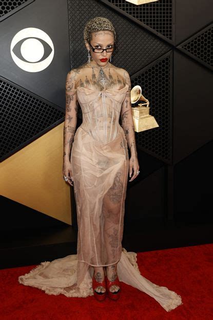 doja cat nude dress|Doja Cats Corseted Grammys 2024 Gown Is Completely See。